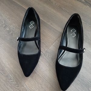 Velvet Mary Jane Flats